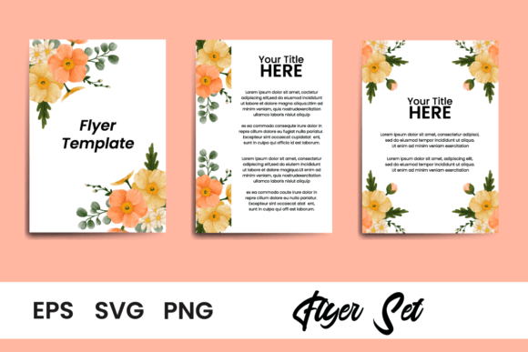 Brochure Flyer Poppies Flower Watercolor Graphics