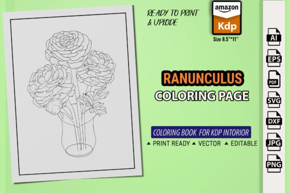 Buttercup Ranunculus Embroidery Design