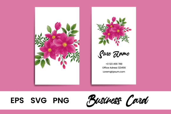 Clematis Flower Watercolor Graphics for Print Templates