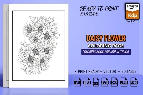 Daisy Flower Graphics for Adult Coloring Pages