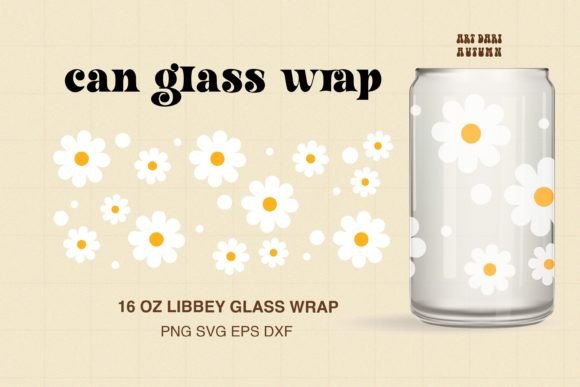 Daisy Libbey Can Glass SVG for Crafts and Graphics