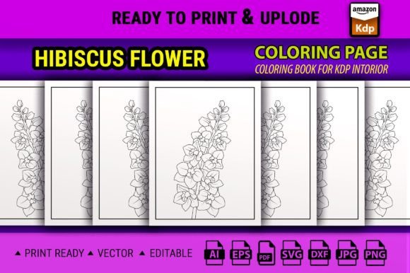 Delphinium Flower Coloring Page Graphics for Creative Publishers