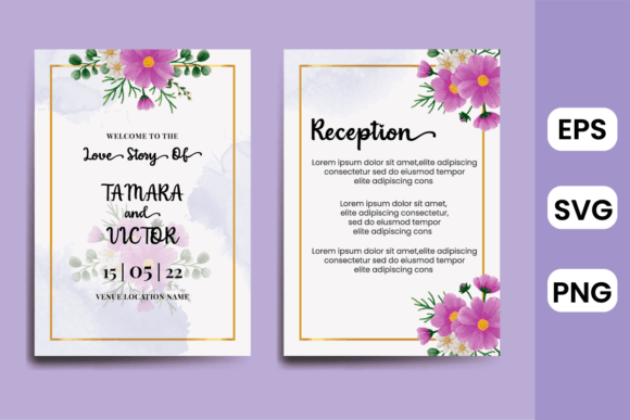 Engagement Wedding Invitation Cosmos Graphics for Print Templates