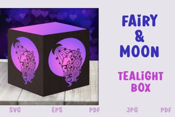 Fairy and Moon Papercut Lantern SVG Graphics for Digital Sellers