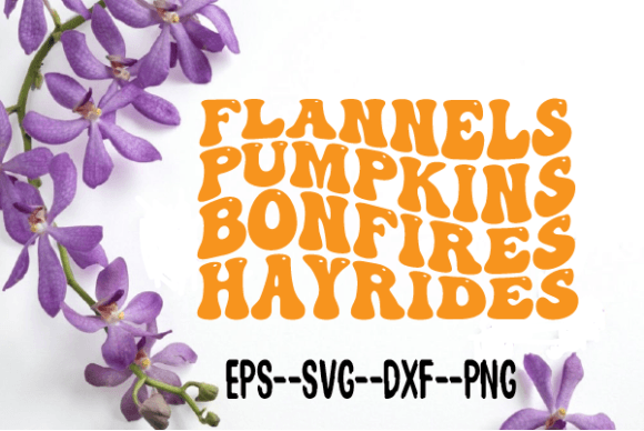 Flannels Pumpkins Bonfires Wavy Graphics for Crafts
