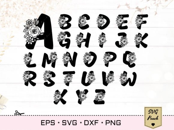 Floral Alphabet SVG Set for Crafters