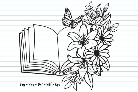Floral Book Graphics for Print Templates
