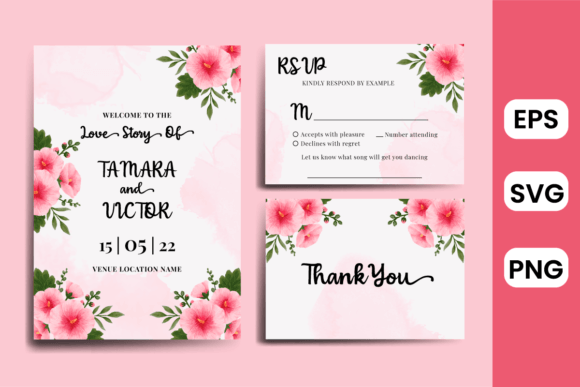 Floral Frame Wedding Invitation Template: A Graphic Design Asset for Local Branding
