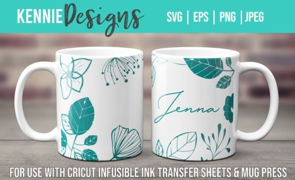 Floral Mug Template SVG Infusible Ink