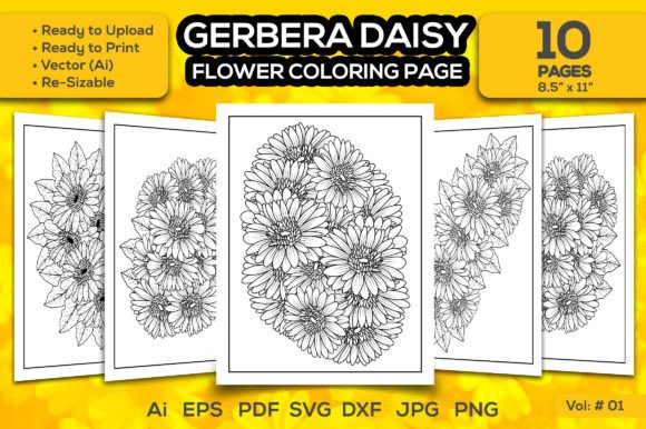 Gerbera Daisy Flower Coloring Page