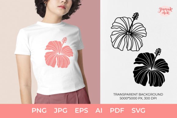 Hibiscus Flower SVG DXF for Crafts and Graphics