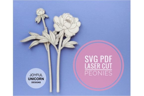 Peony SVG Laser Score File for Wedding Laser Cutting