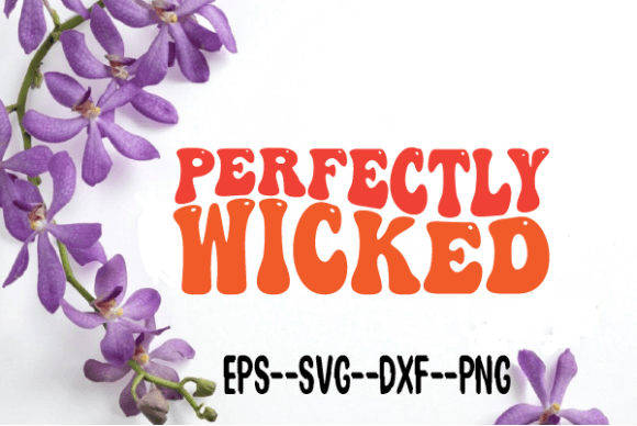 Perfectly Wicked Retro Wavy Graphic for Crafts and Branding