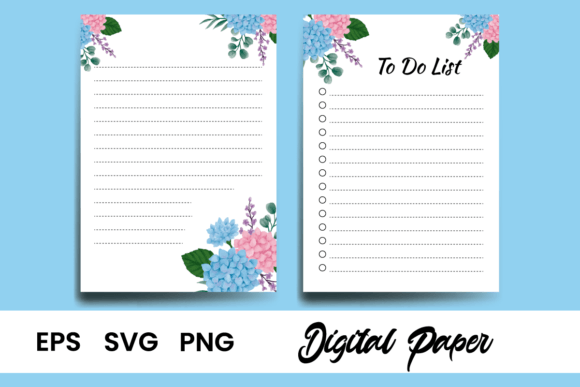 To Do List Template Hydrangea Flower Graphics