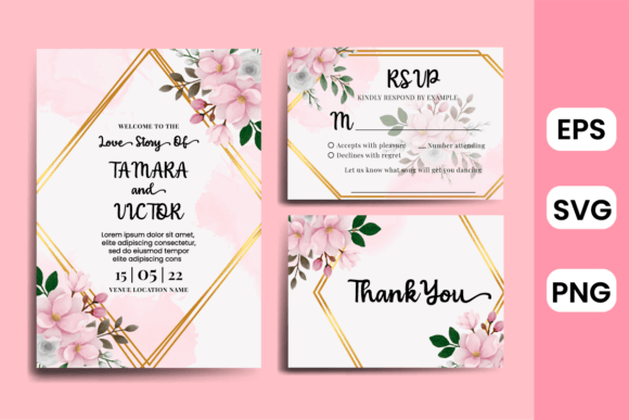 Watercolor Invitation Card Magnolia SVG: A Graphic Design Asset for Branding and Marketing