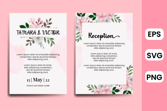 Watercolor Wedding Invitation Magnolia Graphics for Local Branding