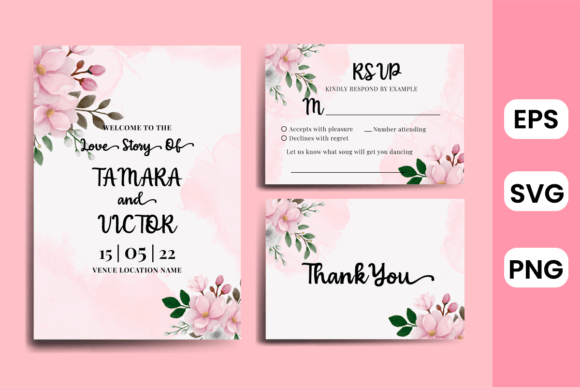 Wedding Invitation Magnolia Flower Frame Graphics