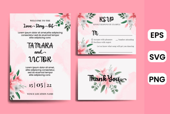 Wedding Invitation Template Lily Flower Graphics for Local Branding