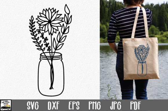 Wildflower Mason Jar SVG for Modern Branding