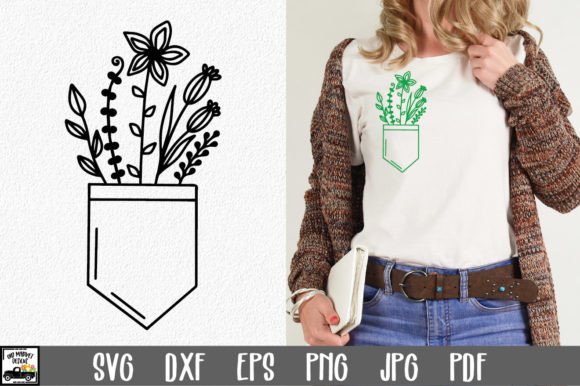 Wildflower Pocket SVG File: A Graphic Asset for Creative Publishers