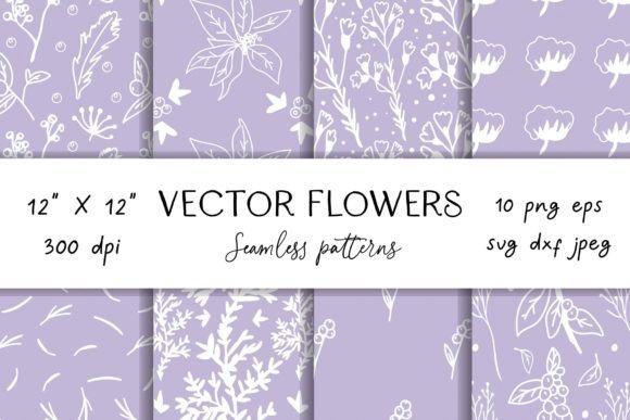 Winter Flora Seamless Pattern Branches Graphics